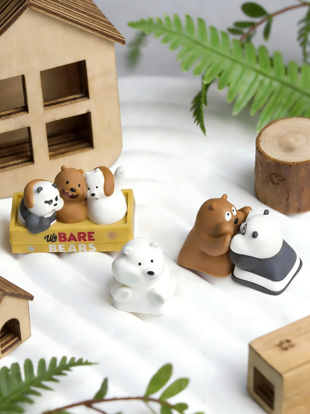 We Bare Bears,The Three Bare Bears, Multi colored resin molded personalized keycaps, anime and game culture creative innovation decoration handmade keycaps
