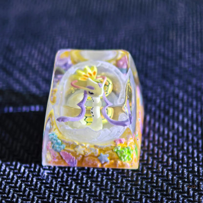 Pok é  mon, Milotic theme coating and sealing design, Crystal Resin Personalized Keycaps, Anime Game Culture Creative Resin Keycaps, Mechanical Keyboard Art Decorative Keycaps