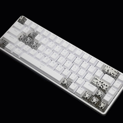 Hollow corrosion design, metal copper personalized keycaps, non-ferrous metal creative mechanical keyboard keycaps, computer desktop with decorative keycaps