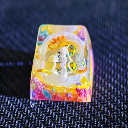 Pok é  mon, Milotic theme coating and sealing design, Crystal Resin Personalized Keycaps, Anime Game Culture Creative Resin Keycaps, Mechanical Keyboard Art Decorative Keycaps