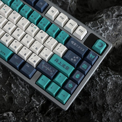 Nishikigi Chisato,  Inoue Takina Theme PBT material personalized key cap set, animation game culture creative decoration key cap set, compatible with 61/64/68/75/84/87/104 key mechanical keyboard