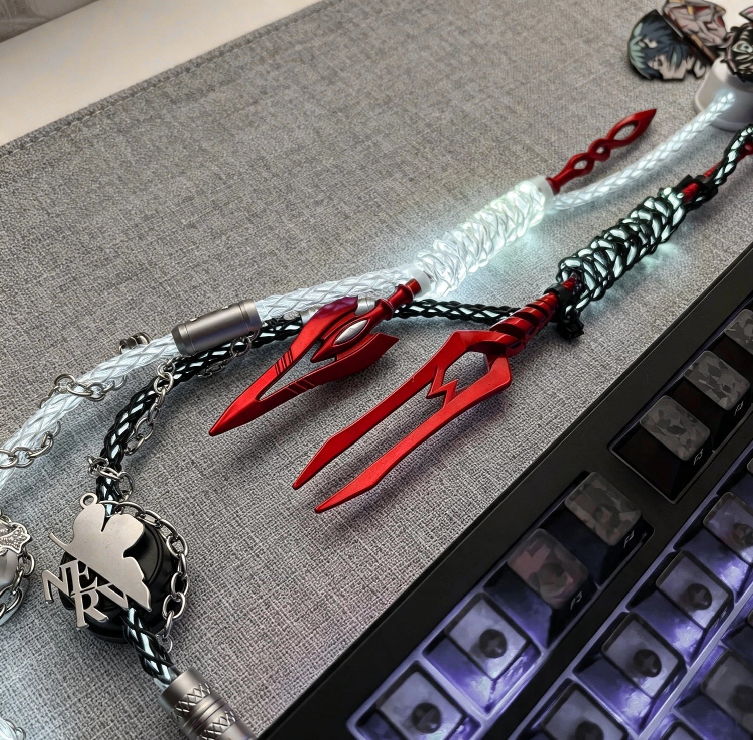 EVA theme, Spear of Cassius/Spear of Longinus winding device, keyboard cable 8K keyboard custom data cable, single crystal copper aviation plug data cable