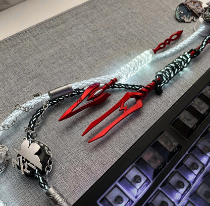 EVA theme, Spear of Cassius/Spear of Longinus winding device, keyboard cable 8K keyboard custom data cable, single crystal copper aviation plug data cable