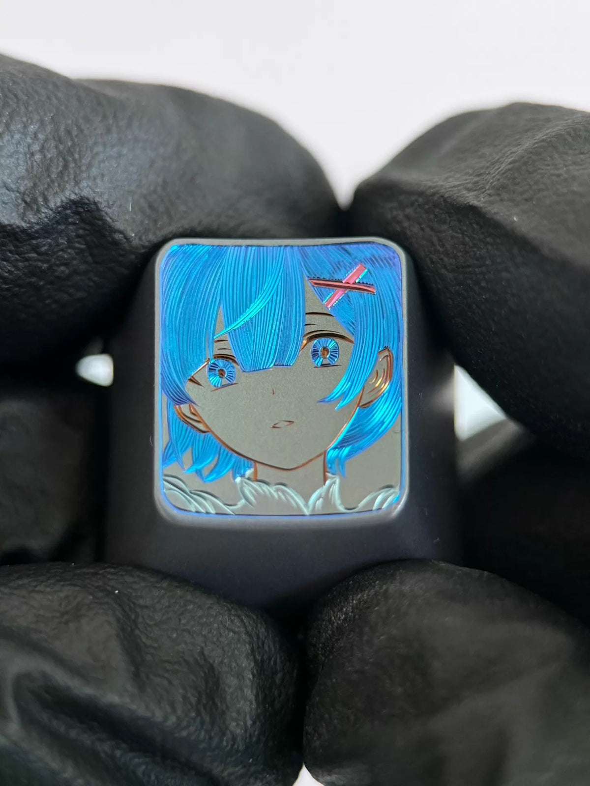 Hand carved titanium alloy series Hand carved titanium alloy anode coloring, anime and game culture creative metal hand carved keycaps collection