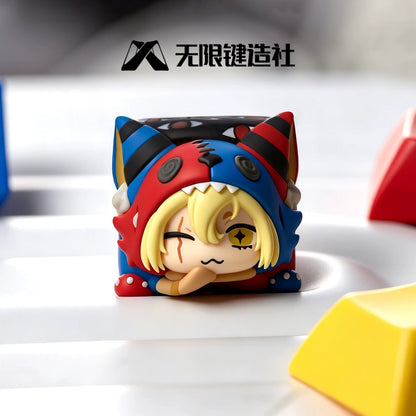 Original design bizarre doll, multi-color resin personalized keycaps artisankeycaps, mechanical keyboard decorative keycaps