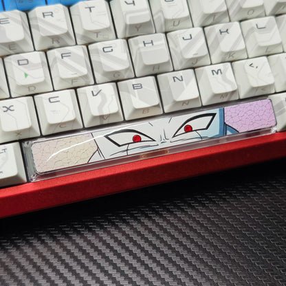 Dragon Ball, Frieza theme, Eyegaze spacebar design, 6.25 U spacebar, PC crystal resin gilded personalized keycaps, anime creative cultural peripheral products, decorative keycaps