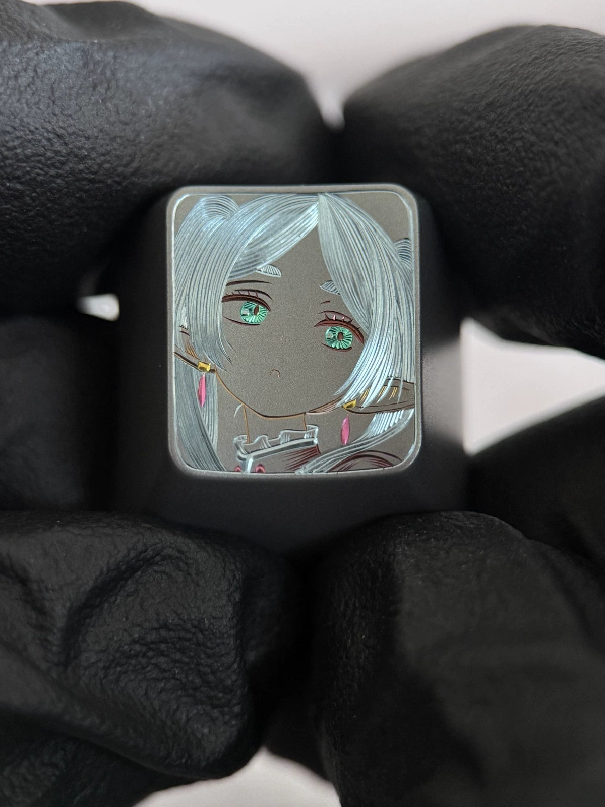 Hand carved titanium alloy series Hand carved titanium alloy anode coloring, anime and game culture creative metal hand carved keycaps collection