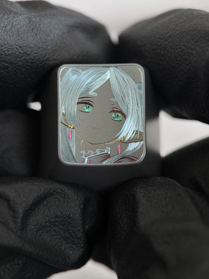 Hand carved titanium alloy series Hand carved titanium alloy anode coloring, anime and game culture creative metal hand carved keycaps collection
