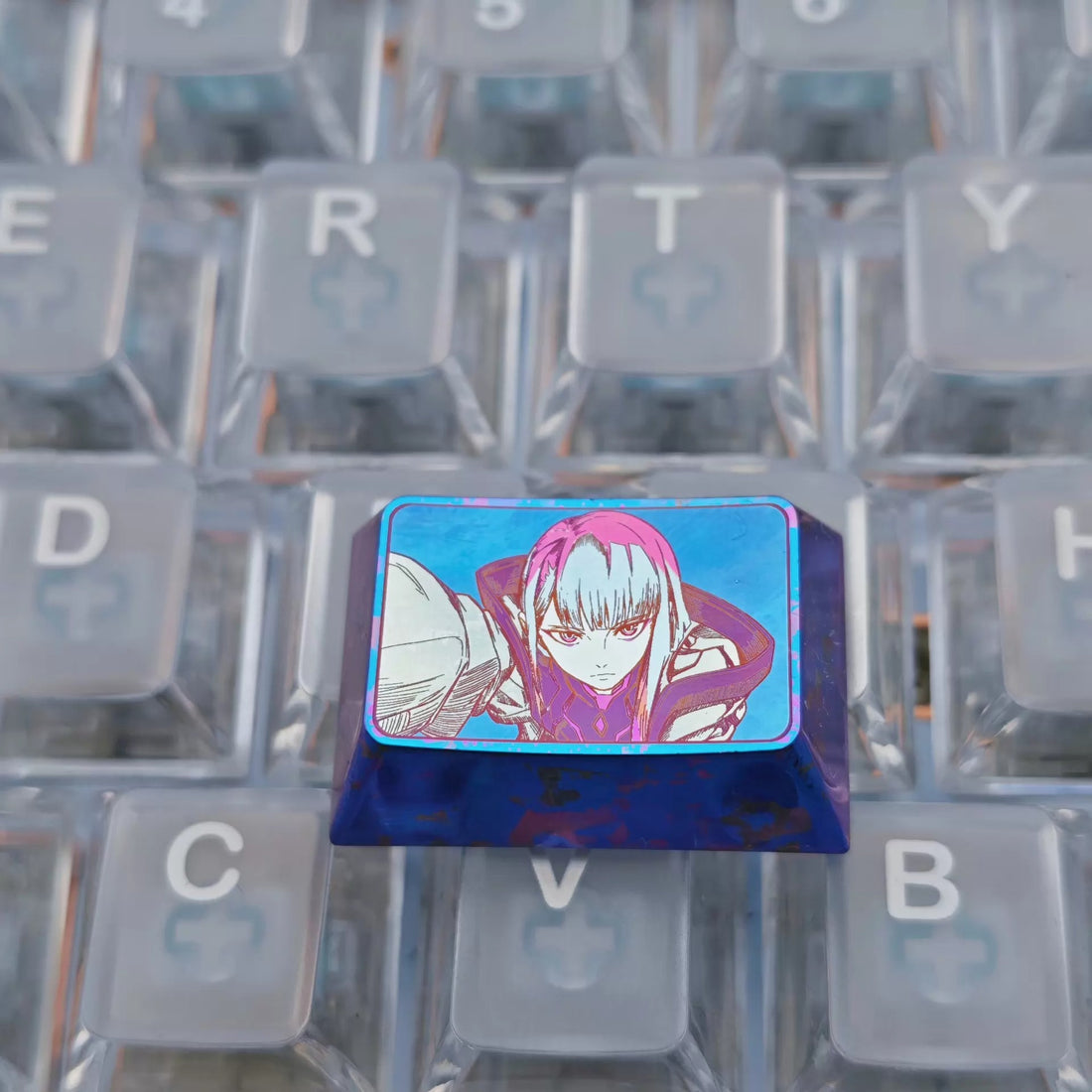 Cyberpunk: Edgerunners, LUCY theme, 1.5U TAB titanium alloy personalized keycaps, anime and game culture creative art keycaps, mechanical keyboard decorative keycaps