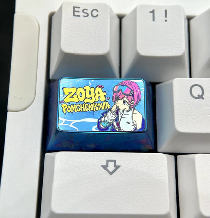 Delta Force game, Зоя Панченкова 1.5U titanium alloy personalized keycaps, mechanical keyboard metal decorative keycaps, anime and game culture peripheral keycaps