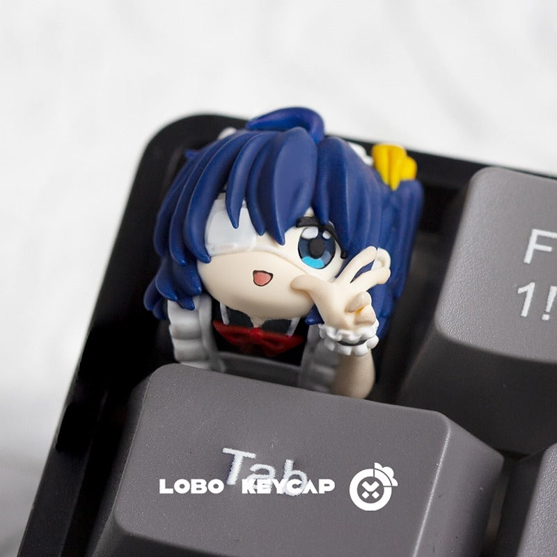 Love, Chunibyo &amp; Other Delusions，Takanashi Rikka， Multi colored resin molded personalized keycaps, cute decorative keycaps with anime, gaming, cultural and creative dolls