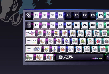 Pokemon Key Cap Mega Pixel Wind Mechanical Keyboard Cap PBT Five sided Thermal Sublimation Three sided Transparent Anime Theme Personalized Key Cap Set
