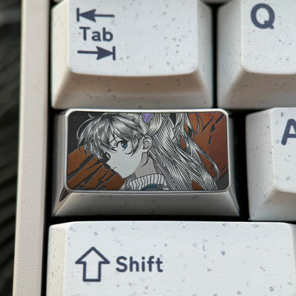 EVA series, 1.75Ucaps/shift titanium alloy finely carved personalized keycaps, anime cultural creative peripheral mechanical keyboard metal decorative keycaps