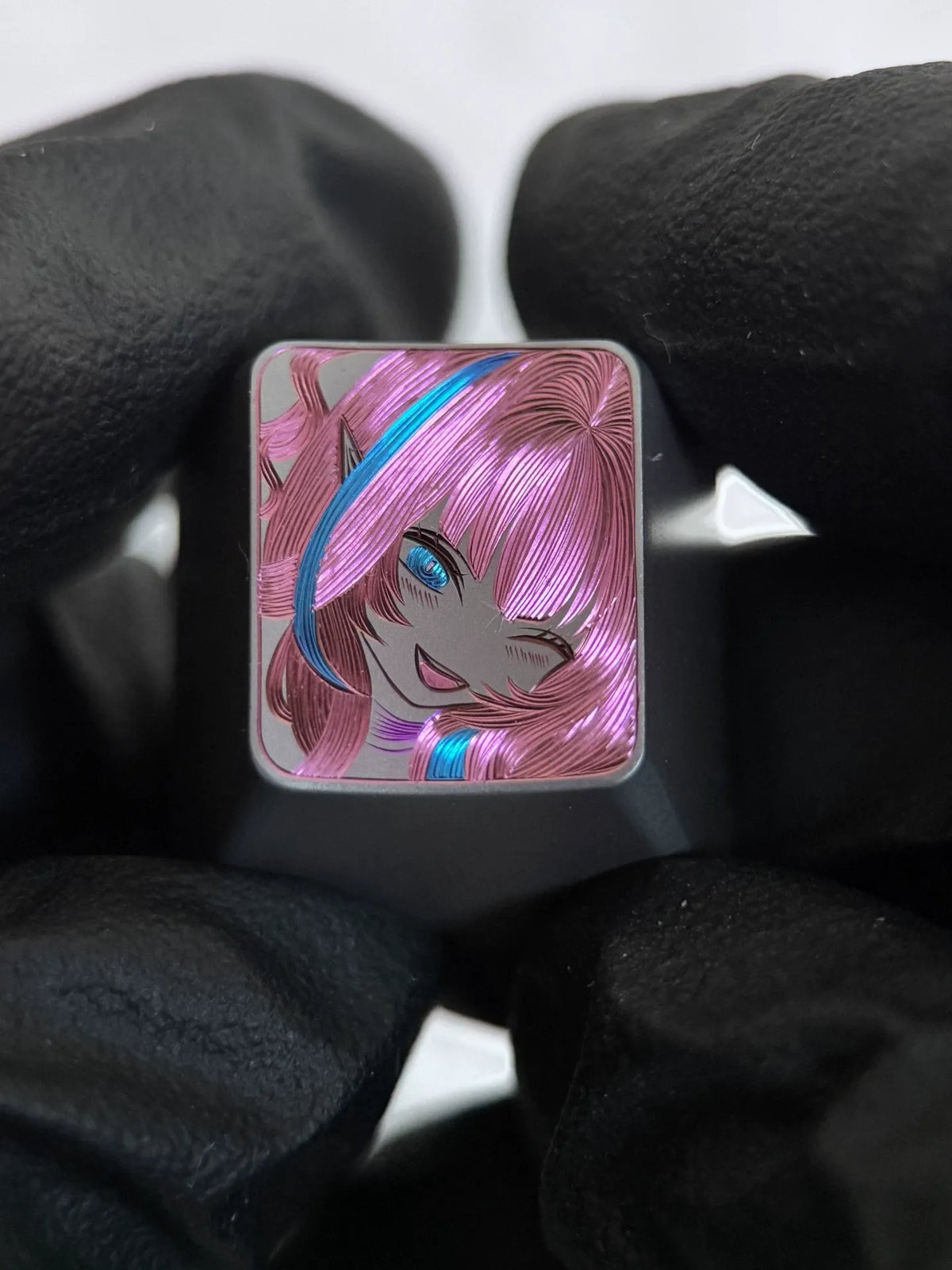 Hand carved titanium alloy series Hand carved titanium alloy anode coloring, anime and game culture creative metal hand carved keycaps collection