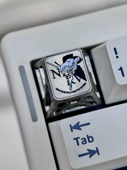 EVA, EVANGELION-01, 1U hollow titanium alloy personalized keycap, anime and game culture creative personalized keycap. Mechanical keyboard decorative keycaps