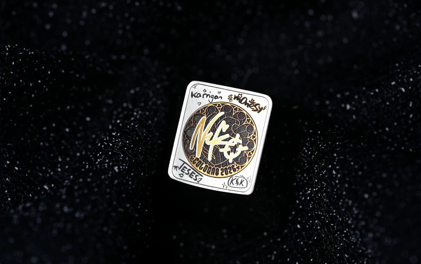 CS2 CSGO Falcons Nikko Signature, 1U Titanium Alloy Gold Plated Personalized Keycaps, FPS Game Custom Keycaps, Mechanical Keyboard Decorative Keycaps