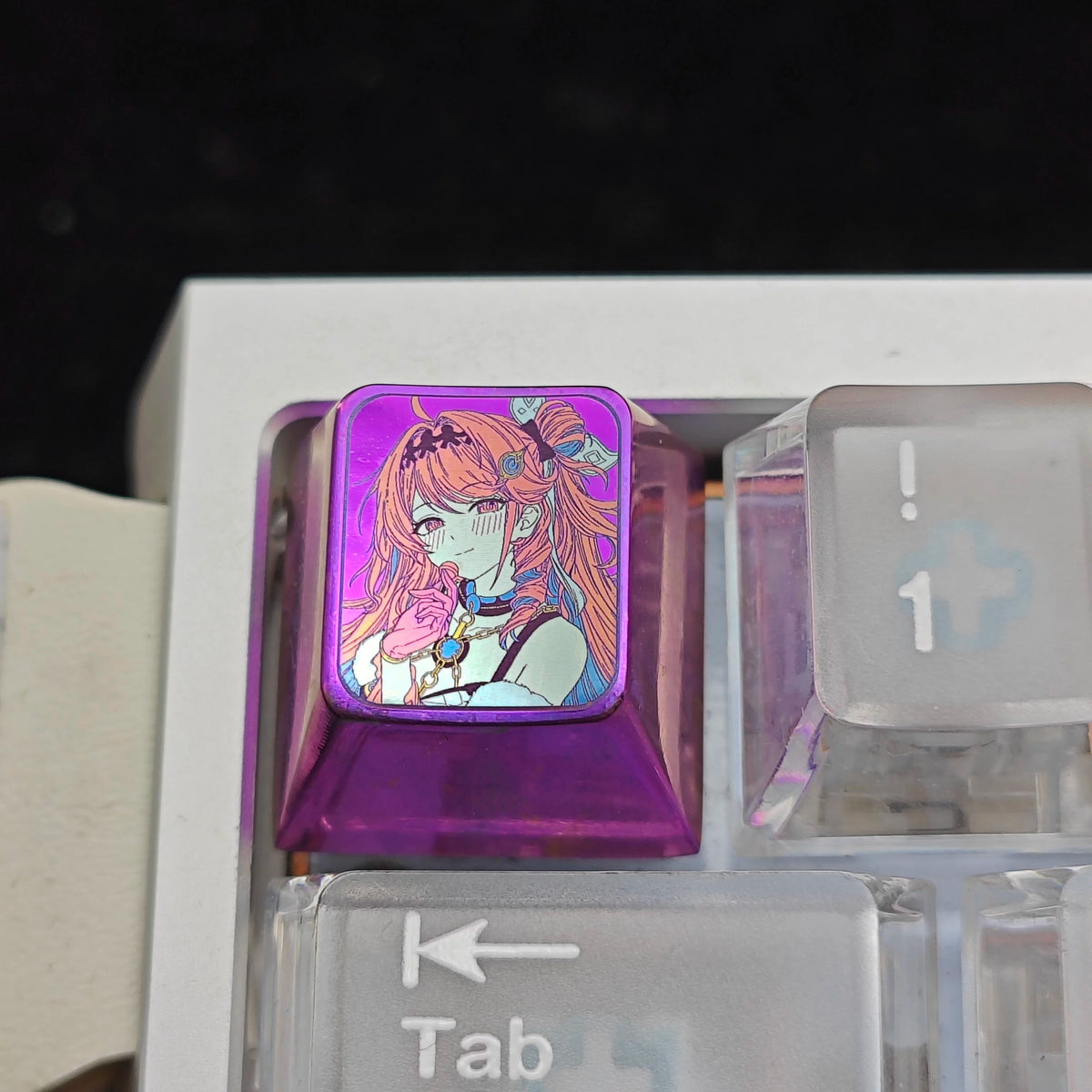 Wuthering Waves，Denia 1 U titanium alloy personalized keycaps, anime and game cultural creative keycaps, mechanical keyboard decorative keycaps