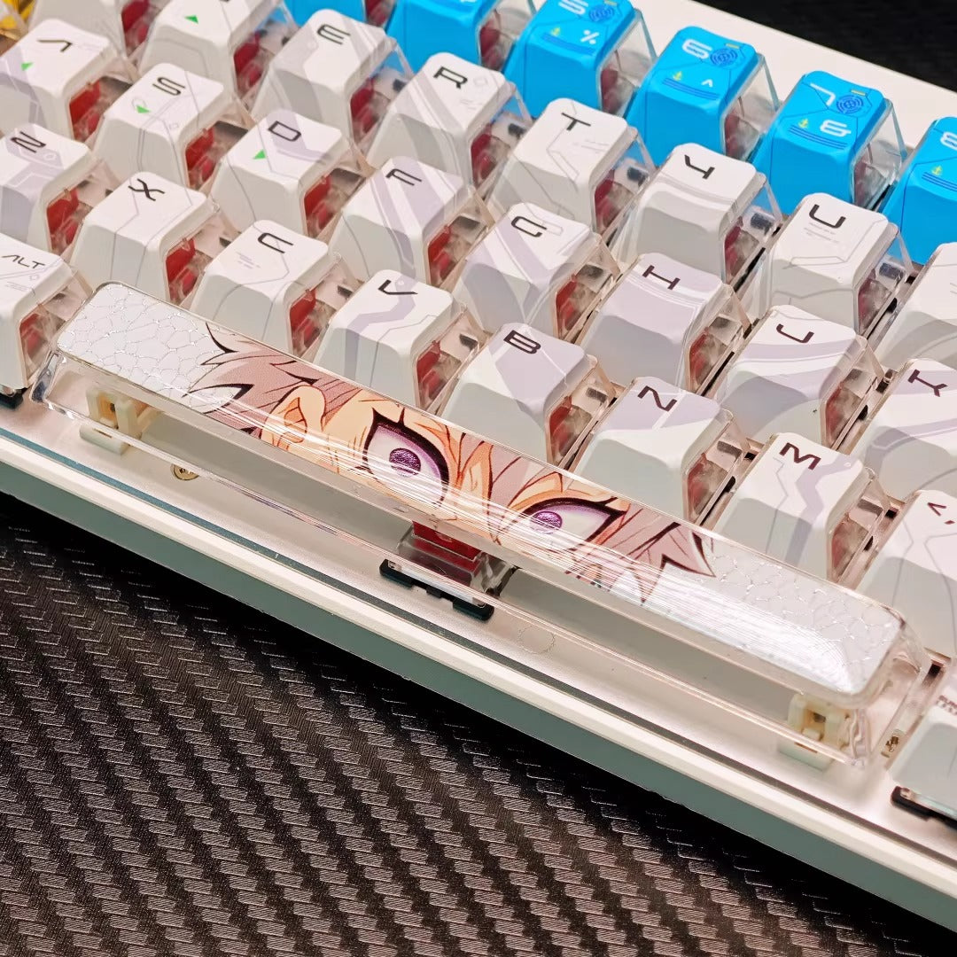 Demon Slayer: Kimetsu no Yaiba, Shinazugawa Sanemi, PC Crystal Resin Spacebar, Anime Game Culture Creative Decorative Keycaps