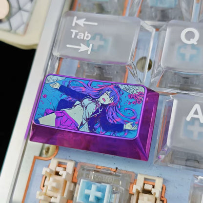 DATE A LIVE，Yatogami Tohka themed 1.75U titanium alloy personalized keycaps, mechanical keyboard decorative keycaps, anime and game cultural creative keycaps