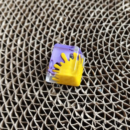 Splatoon theme, inkjet/graffiti, crystal resin personalized keycaps, game culture creative keycaps, Mechanical keyboard decorative keycaps