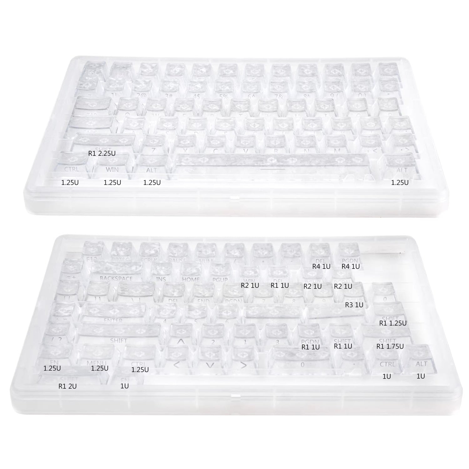 Carbon fiber patterned keycap translucent keycap set, PBT material, heat sublimation process, simple and personalized patterned keycap set, customized decorative keycap set