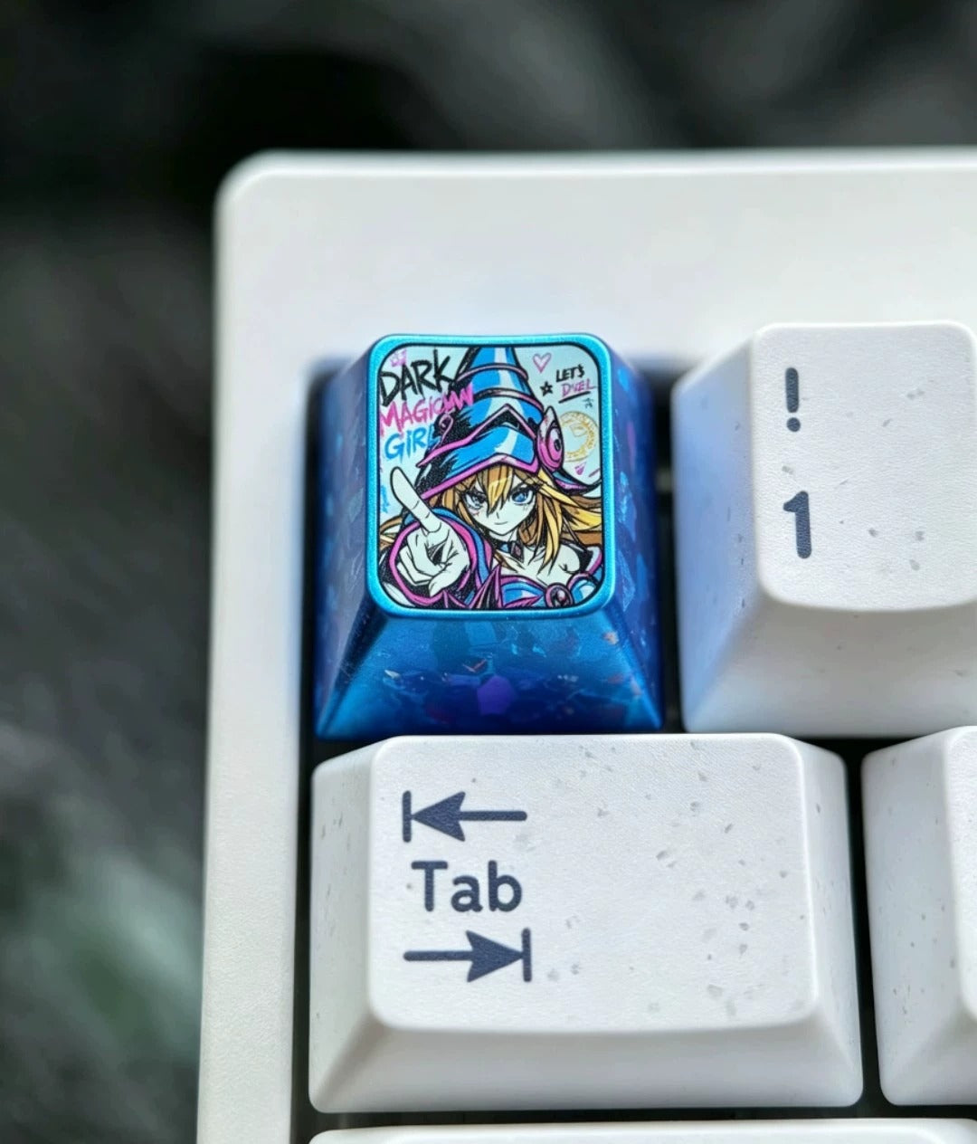 Yu-Gi-Oh! Black Magician Girl Collection, 1 U titanium alloy metal personalized keycaps, anime oil painting cultural creative keycaps, mechanical keyboard artistic decorative keycaps