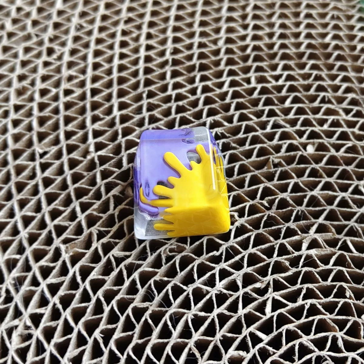 Splatoon theme, inkjet/graffiti, crystal resin personalized keycaps, game culture creative keycaps, Mechanical keyboard decorative keycaps