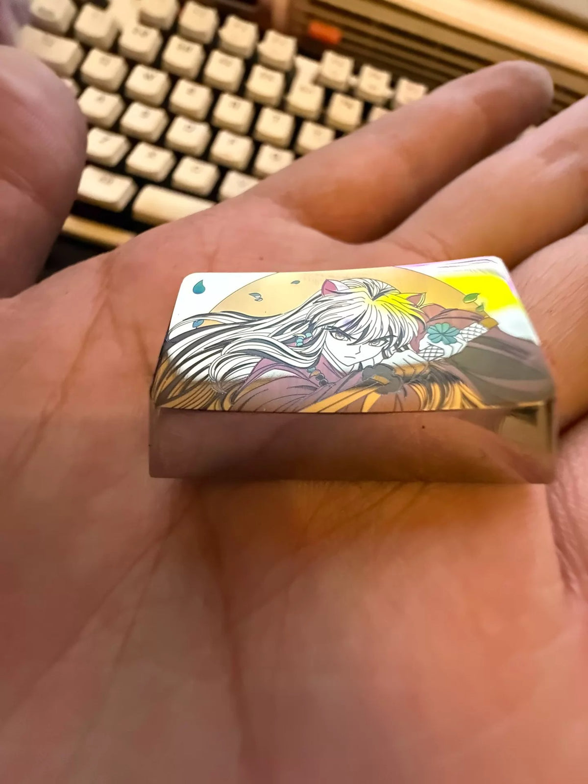 Inuyasha，‌Sesshoumaru 1.75U titanium alloy personalized keycaps, anime and game cultural creative keycaps, mechanical keycaps decorative keycaps