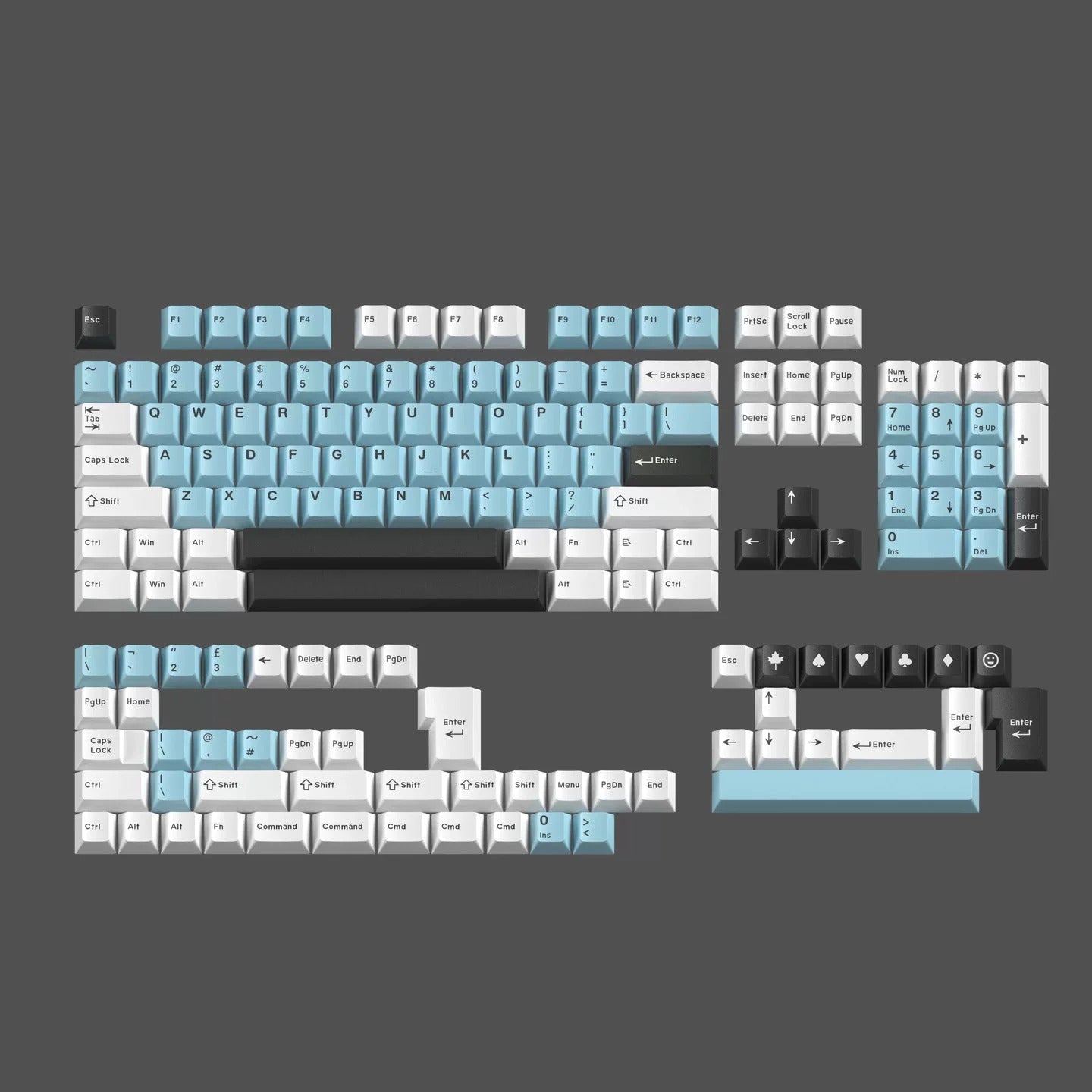 Cloud and Rain Theme Design Keycap Set, PBT Double Color Injection Molding  Personalized Keycap Set, Compatible with 61/64/68/75/84/87/104 Key Mechanical Keyboard