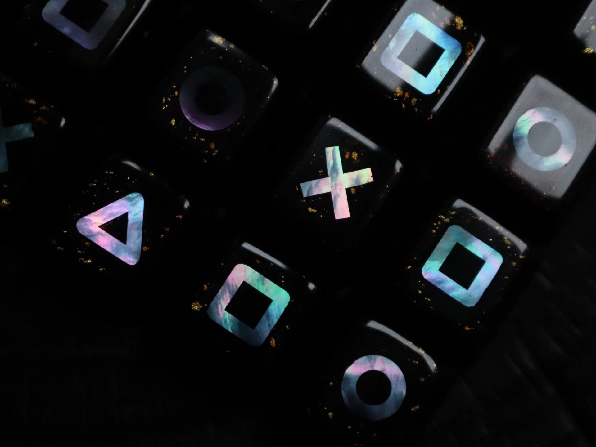 The traditional Lacquerware decoration technique,+mother of pearl inlay, set of 4, classic and stylish game console buttons, decorative keycaps with directional key combinations