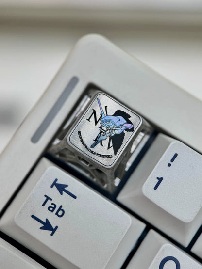 EVA, EVANGELION-01, 1U hollow titanium alloy personalized keycap, anime and game culture creative personalized keycap. Mechanical keyboard decorative keycaps