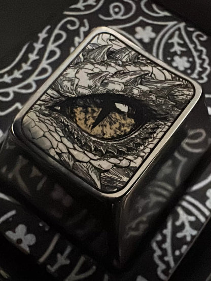 Titanium alloy precision instrument carving, dragon eyes, personalized keycaps, mechanical keyboard creative decorative keycaps