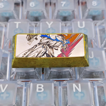 Precision black and white lines 2.25U enter key/left shift collection, titanium alloy personalized keycaps, anime game culture creative mechanical keyboard decorative keycaps