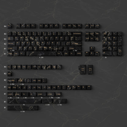 Minimally designed marble patterned keycap set, PBT Material Personalized Keycap Set, Compatible with 61/64/68/75/84/87/104 Key Mechanical Keyboard