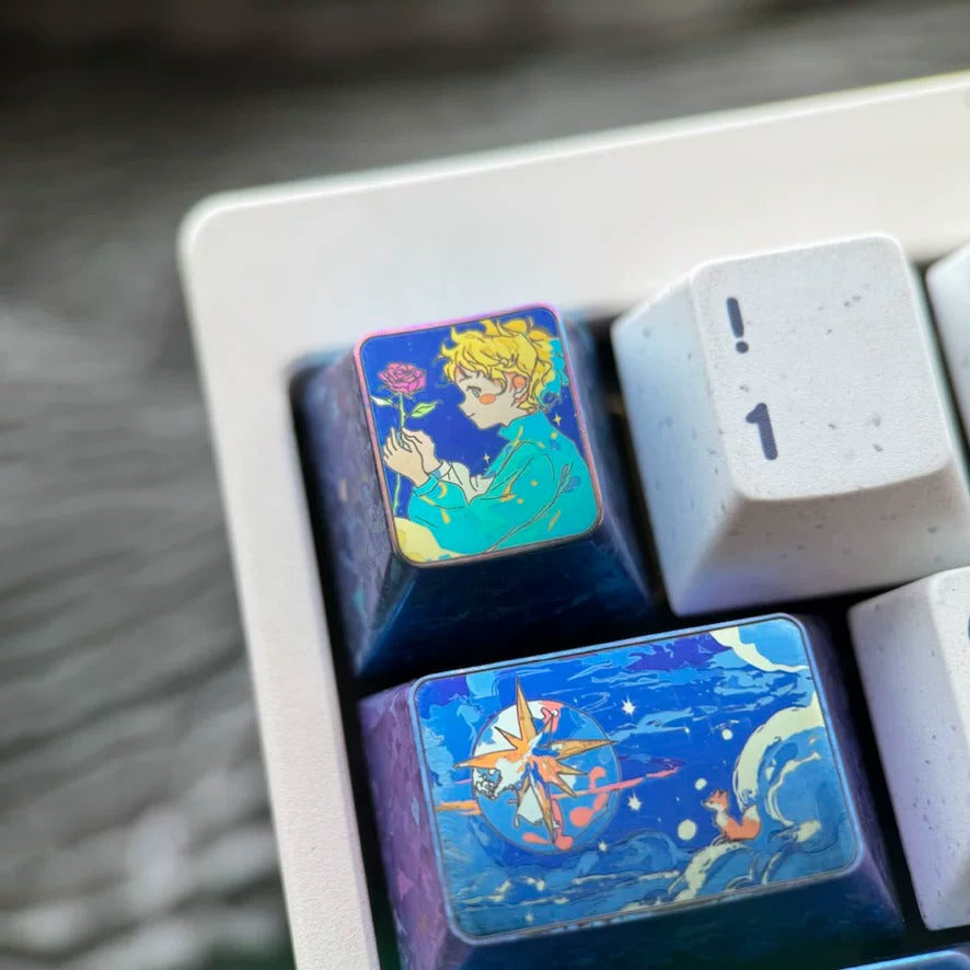 The Little Prince theme, titanium alloy large key combination set, fairy tale anime romantic theme design personalized keycaps
