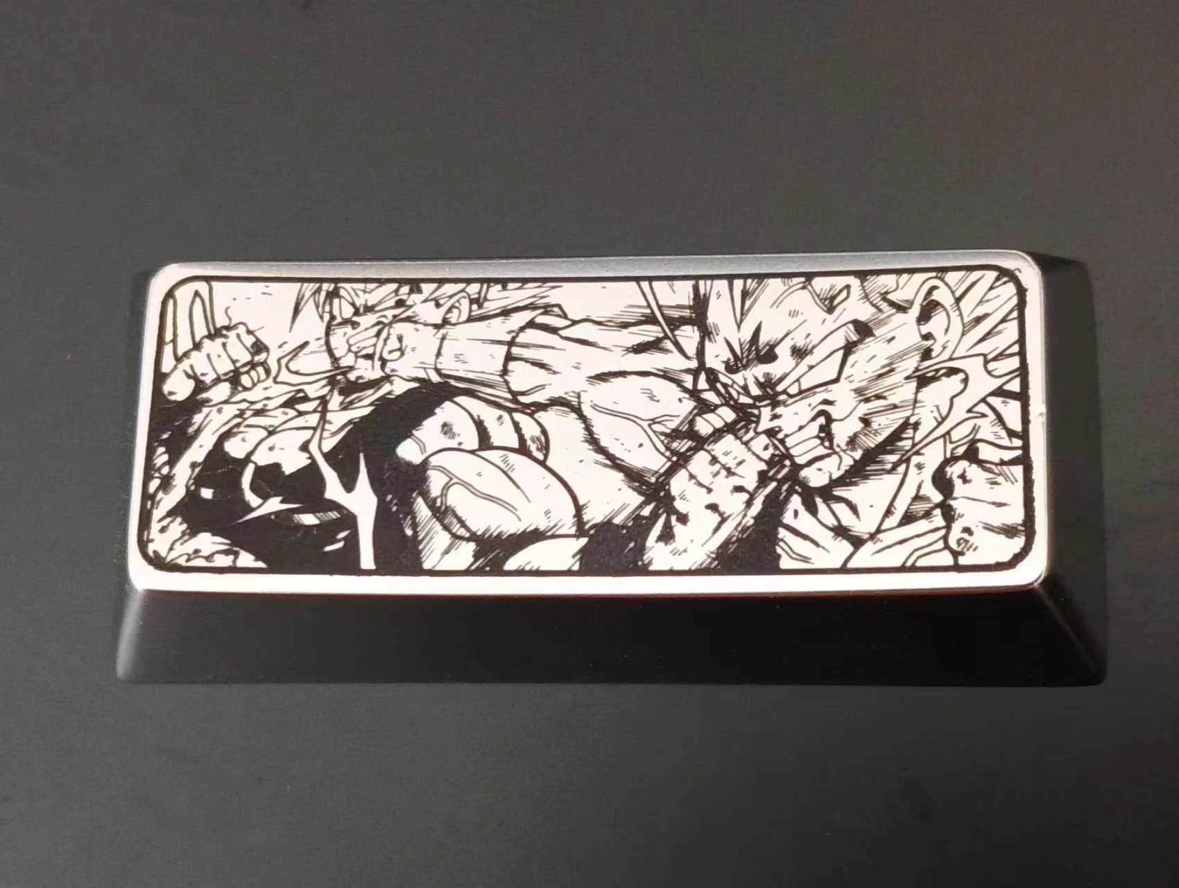 Dragon Ball series, black and white comic style 2.25U metal personalized keycaps, zinc alloy titanium alloy optional, creative keycaps for anime and games