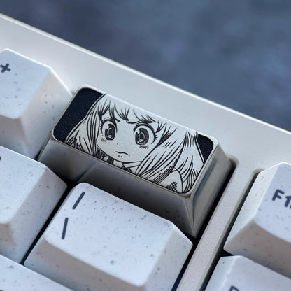 SPY × FAMILY, Anya Forger Theme, 2U Backspace Key Titanium Alloy Personalized Key Cap, Metal Decorative Key Cap, Mechanical Keyboard Anime Cartoon Key Cap