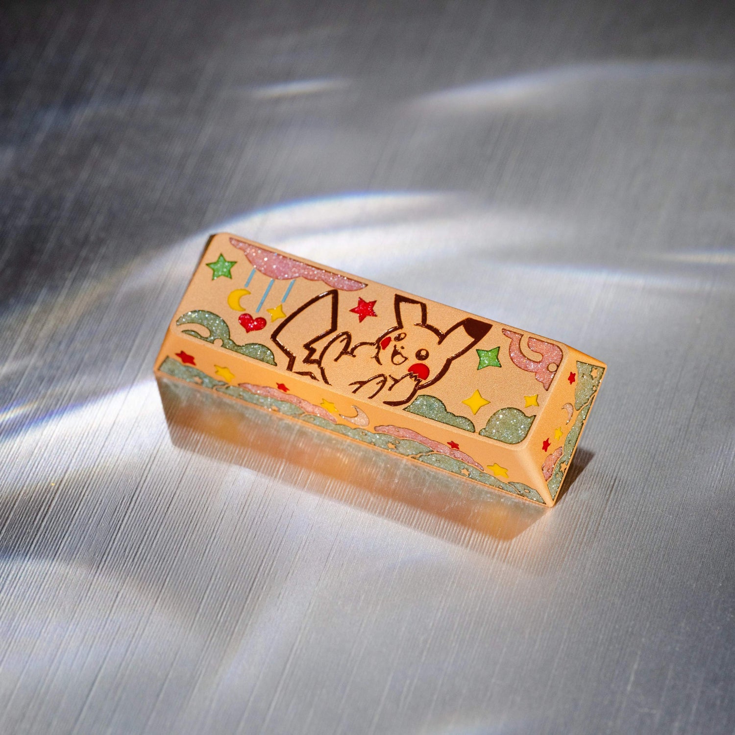 Pok é mon series, Pikachu themed design, keycaps made of aluminum alloy material CNC integrated precision machining personalized keycaps, mechanical keyboard decorative keycaps