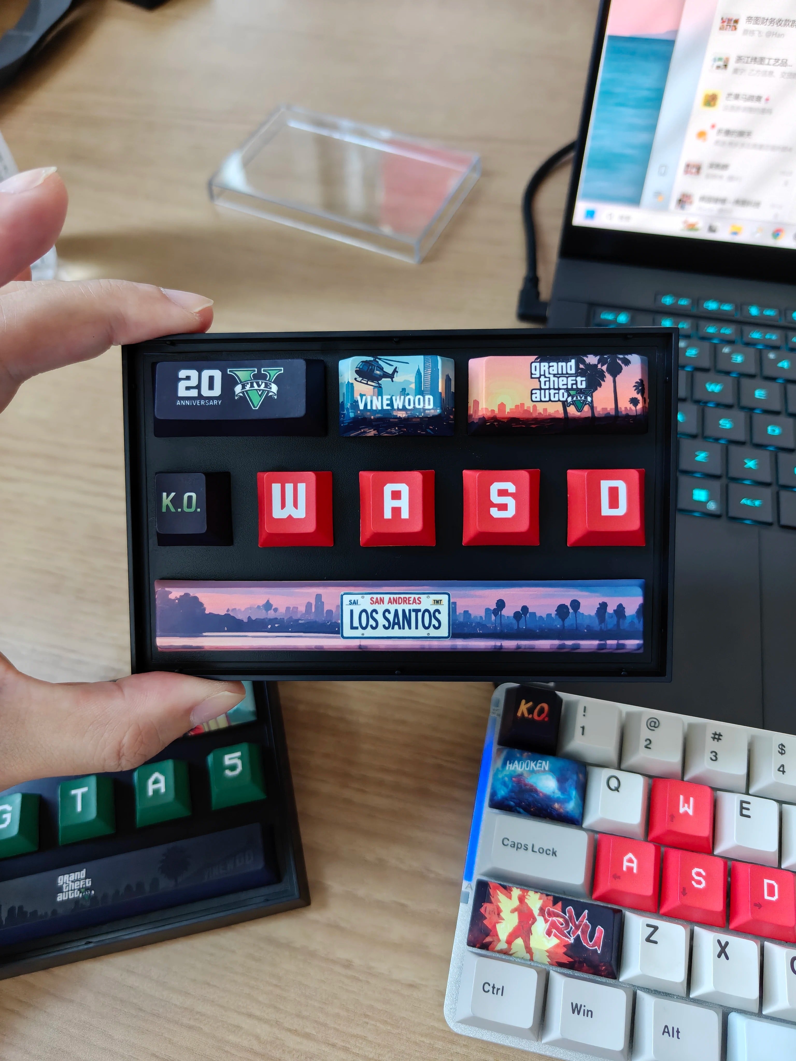 GTA5 Theme PBT Customized Keycaps 9-Key Customized Keycaps Compatible with Mechanical Keyboard Keycaps Original Height Replacement Keycaps