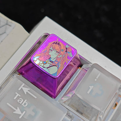 Wuthering Waves，Denia 1 U titanium alloy personalized keycaps, anime and game cultural creative keycaps, mechanical keyboard decorative keycaps