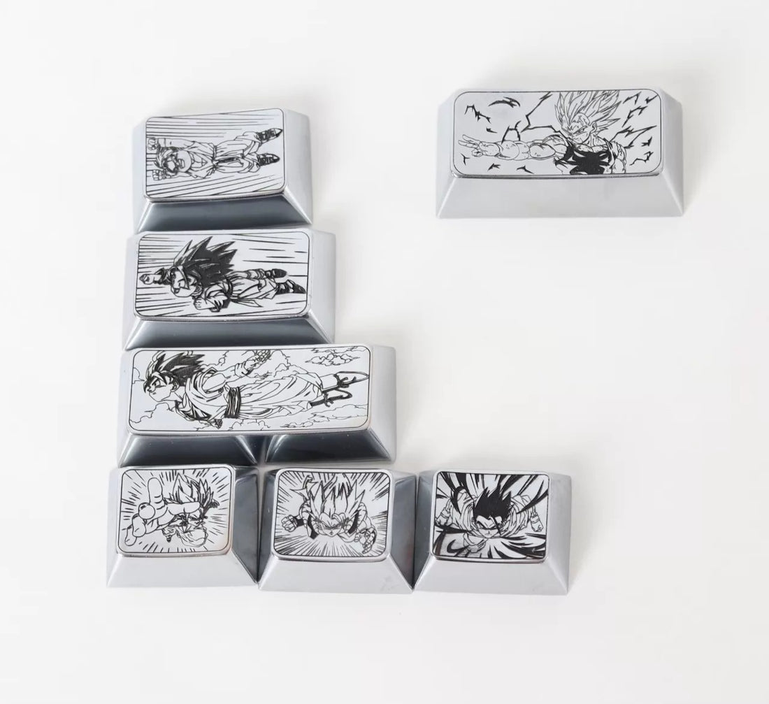 Dragon Ball Theme, Metal Personalized Keycaps, Large Key Combination, Anime Game Mechanical Keyboard Decorative Keycaps