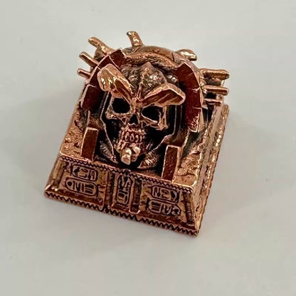 Ancient Egyptian Skeleton Pharaoh, Pure copper material，Metal Personalized Keycaps, Mysterious Egyptian Culture Creative Custom Mechanical Keyboard Art Decorative Keycaps