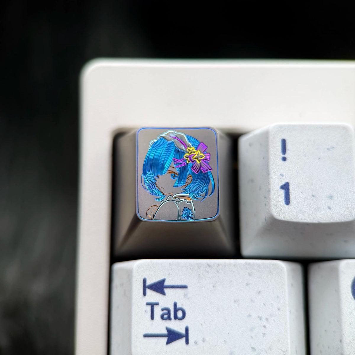 Hand carved titanium alloy series Hand carved titanium alloy anode coloring, anime and game culture creative metal hand carved keycaps collection