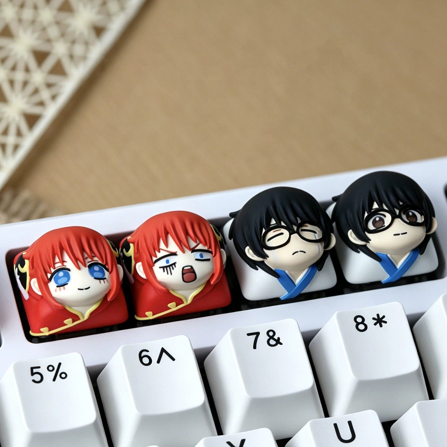 Gintama series design,  multi-color resin personalized keycaps, mechanical keyboard creative decorative keycaps artisankeycaps