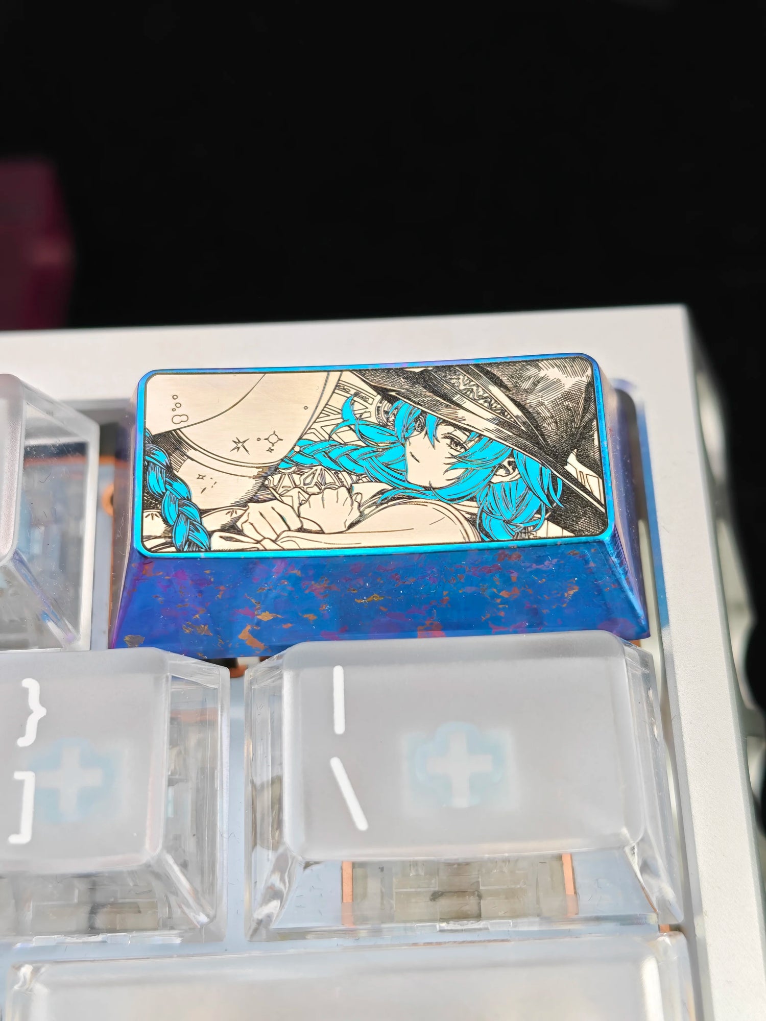 Mushoku Tensei: Jobless Reincarnation‌,Roxy Migurdia Greyrat, 2U titanium alloy personalized keycaps, anime and game cultural creative keycaps, mechanical keyboard decorative keycaps