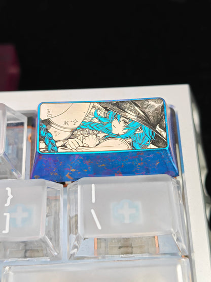 Mushoku Tensei: Jobless Reincarnation‌,Roxy Migurdia Greyrat, 2U titanium alloy personalized keycaps, anime and game cultural creative keycaps, mechanical keyboard decorative keycaps