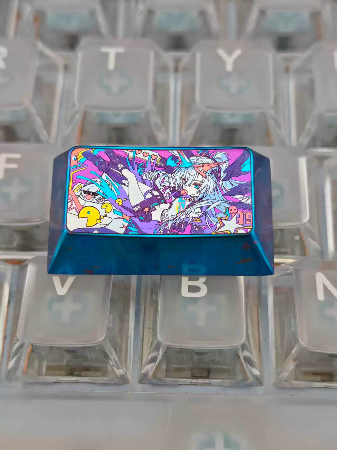 Honkai:Star Rail,Silver Wolf 1.75 U titanium alloy personalized keycaps, mechanical keyboard decorative keycaps, anime and game cultural creative keycaps