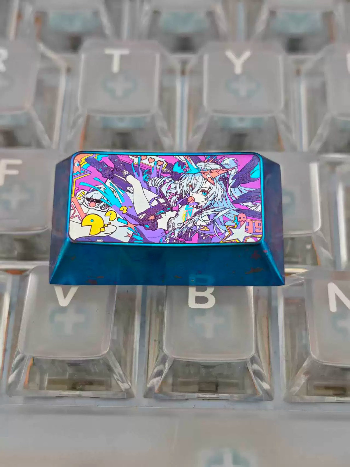Honkai：Star Rail，Silver Wolf 1.75 U titanium alloy personalized keycaps, mechanical keyboard decorative keycaps, anime and game cultural creative keycaps