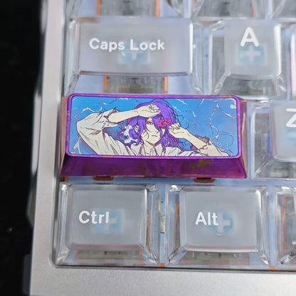 Chainsaw Man， Reze，2.25U Titanium alloy personalized keycaps, anime and game cultural creative keycaps, mechanical keyboard decorative keycaps