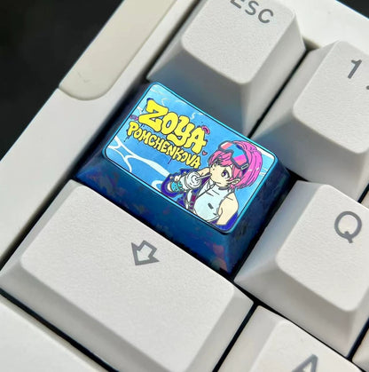 Delta Force game, Зоя Панченкова 1.5U titanium alloy personalized keycaps, mechanical keyboard metal decorative keycaps, anime and game culture peripheral keycaps